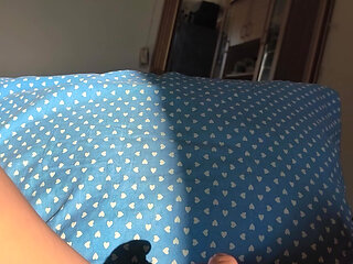 Step Brother Rubs His Huge Dick Against Stepsister's Tight Virgin Pussy