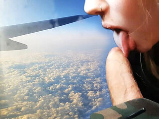 Blonde Teen Nikolas Shows Her Big Natural Tits & Sucks Cock in Public Airplane Sex