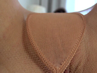 Wanking my pussy in layered nylons