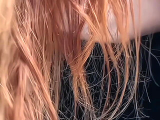 Hairy Pussy Under Nylon: Topless Play and Squirt Close up