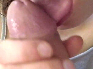 He Cums on My Face, Stains My Hair with His Semen, It's an Intense Blowjob