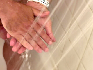 Simple quick shower wank