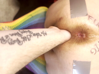 Fed cum from her creampied ass