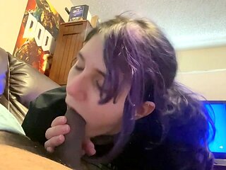 Alt girl Therealsweetpetite deepthroats and rides big black cock passionately