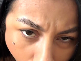 She Said fuck My Mouth - Sexy Brunette Swallows Big Dick Whole and Gives Extreme Rimjob in POV