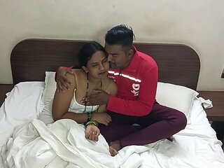 Young loving desi Indian couple warms each other with love and hot sex