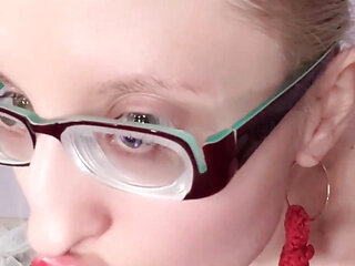 Thick Eyeglasses Talk Blowjob and Nude Dance