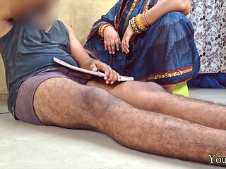 Stepmom caught stepson while studying and watching porn