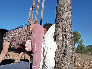 Farting in His Face While I Crush It Between My Ass and the Tree