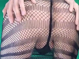 Fishnet Dress with and Without Some Panties