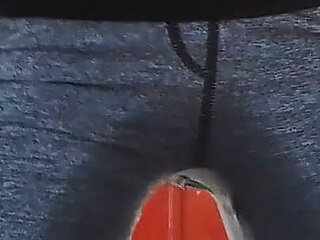 Grey Yoga Pants Wetting and Butt Worship