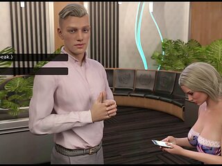 Gaming session with a hot brunette and her big boobs and booty