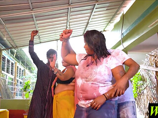 Indian Couple swapping Sex at Holi Day Party! Amazing Hot Sex