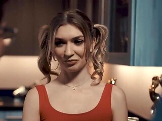 Big tits blonde MILF invites her lookalike for a threesome