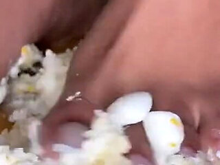 Ebony Girl Smashes Cupcakes with Her Feet