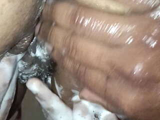 Aunty Showing Bathroom