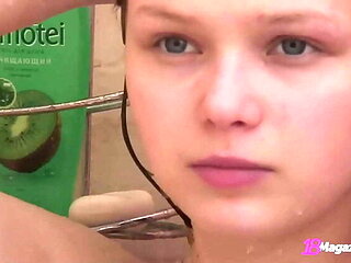 Bianca 19 - Petite Amateur Teen with Long Hair Masturbates in Shower