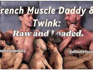 Austin Ponce And Muscle Daddy - Muscle French Stud Fucks White Twink Bareback During Interview And Blast Cumshoot In His Mouth