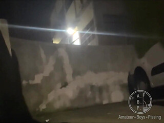 Amateur Boy Caught Peeing in the Street After Party