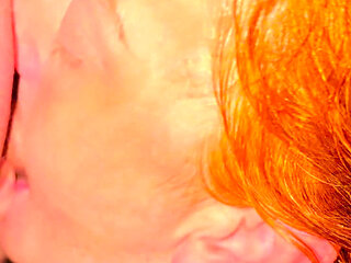 Redhead Hot Wife on Her Knees for Deepthroat Blowjob Bwc