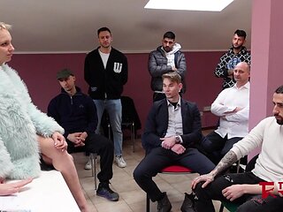 Feel the heat of an Italian blonde's wild casting escapade