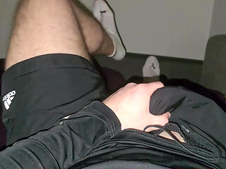 Sock Belly Jerk Off! Hot Daddy Shoots & Loads White Socks - Follow on X: PhantomGentX