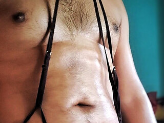 Hot Kolkata Bengali Boyfriend Oild up and Playing and Teasing Himself with Vibrator