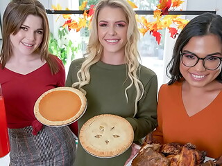 Blonde Teen and Her Friends Go After BBC at Thanksgiving Dinner