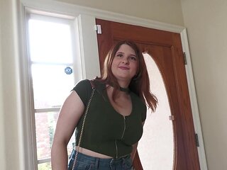 Redhead with big natural boobs Bess Breast gets her pussy eaten