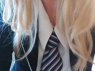 Horny Dolled-up Sissy Cumshot