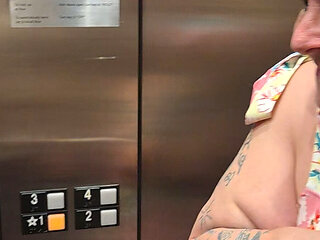 Naughty Elevator Ride Will She Get Caught?