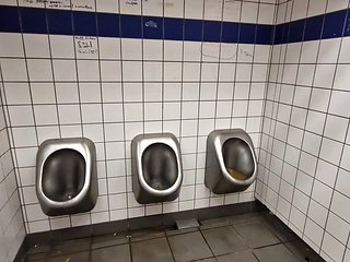 Public restroom on german national road with pee and pu...