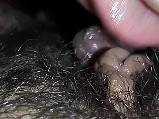 Hairy Pussy Licking with Quick Orgasm Close-up