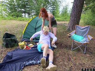 Redhead teen Chloe gets fucked in the forest by andrew