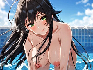 Poolside Hentai Babe Fucks Herself with Every Toy - Dripping Wet & Moaning Loud