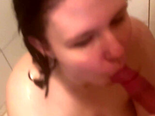 18 Year Old Sucks in the Shower