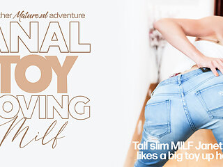 Janet Alfano Is A Tall Slim Milf Who Likes A Big Dildo Toy Up Her Ass When She's Horny And Alone