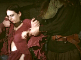 Thieving Whore - a Chained Hungry Maid Gets Some Water and Bread in a Very Special Way