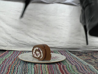 Smoking Mistress and Delicious Dessert From Boot Soles, POV Clip, Lady Victoria Valente