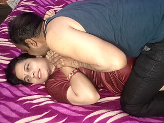 For the first time after marriage, I caught my young, beautiful and sexy girlfriend in her bedroom and fucked her.