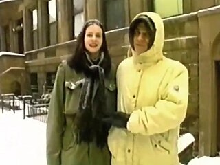 Freezing fuck for Skinny beauty: Doggy, Amateur  Vintage Porn