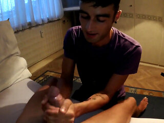 Helping Hand for Friend (jerking, Balls Massage, Cum Tasting)