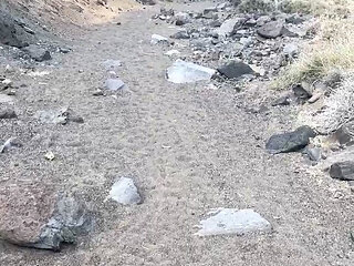 Nude hiking to the beach