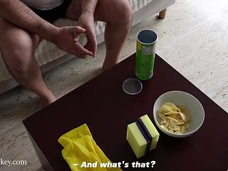 Young stepmother catches stepson making a vagina. Fucked her stepson while her husband was at work