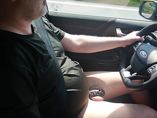 Nylon Fetish in the Dirt Road Search in the Car