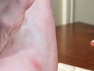 Long Toes, White Polish, Toe Ring