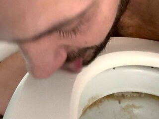 I pee and clean the toilet bowl with my tongue