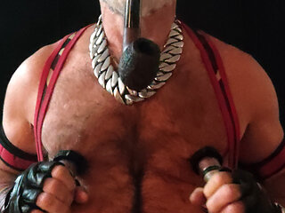 Stepdad Smoking Pipe and Pumping Nips