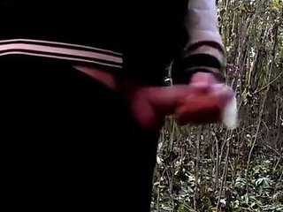 Outside Jerk off with Cum Filled Condom I Was Fucked Before