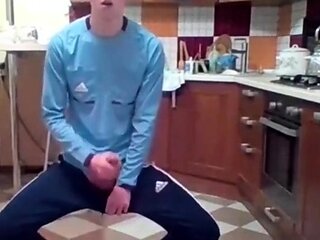 Cumming in my New Kitchen with my Big Cock